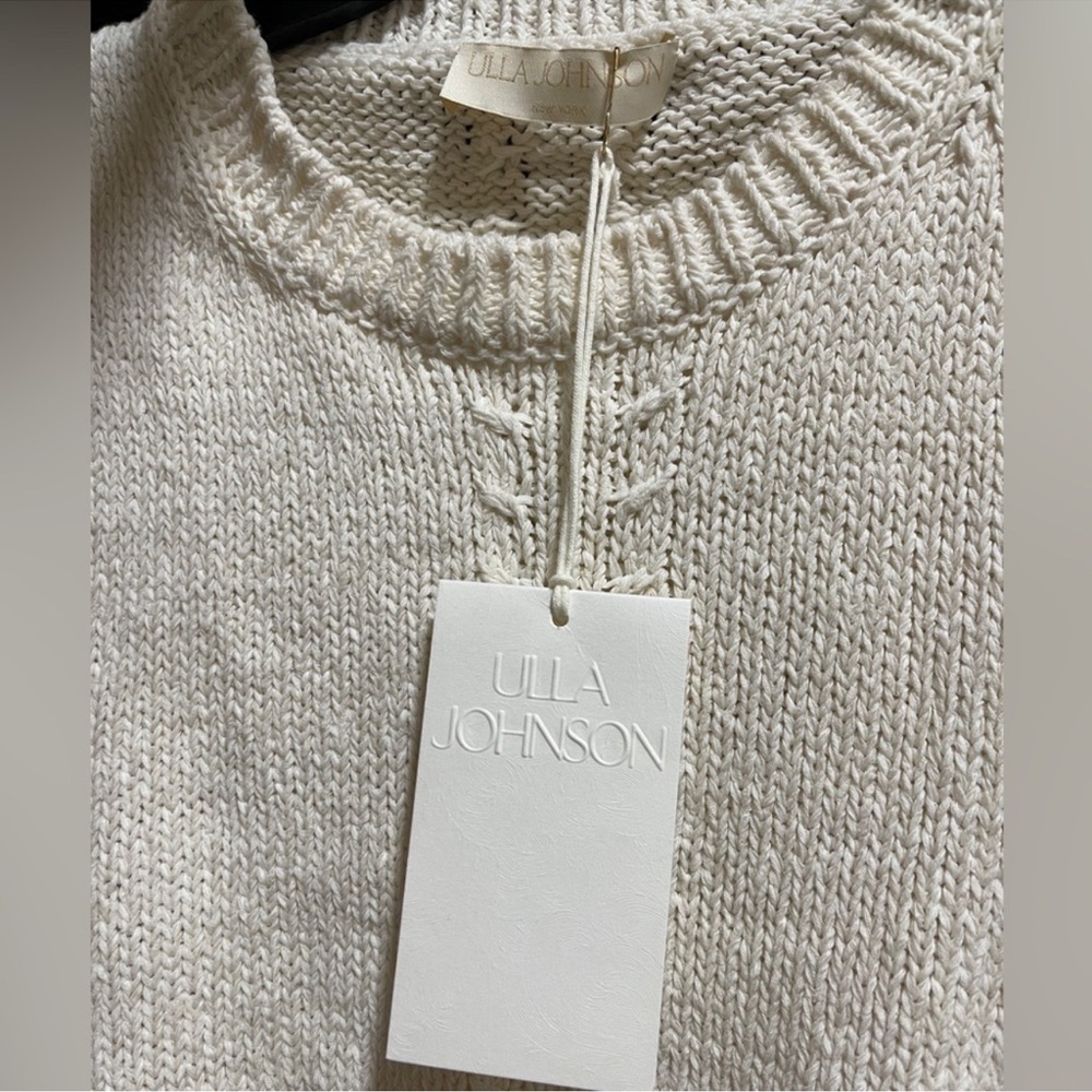 NWT Ulla Johnson Edda Elegant Sleeveless Knit Peplum Silk & Cotton Top Ivory - Picture 15 of 16
